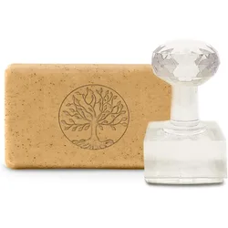 Handmade Soap Stamp Acrylic Soap Stamp Tree of Life with Handle 5.5