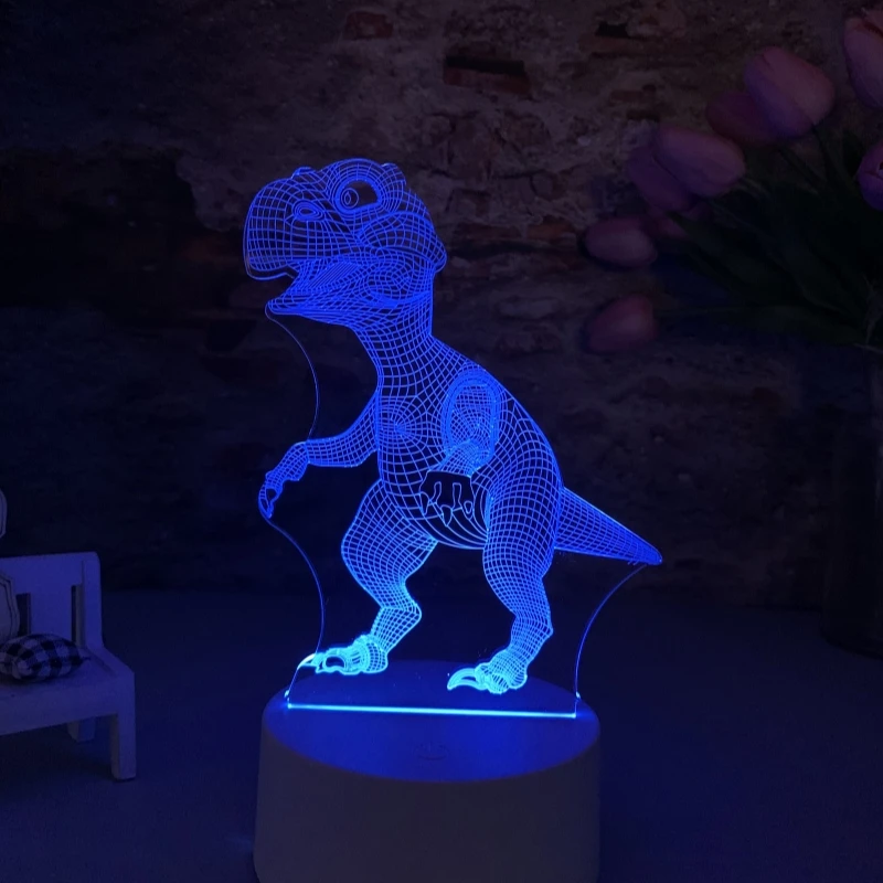 Bunte Dinosaurier 3d Stereo Schlafzimmer Beleuchtung Dekoration romantische Zimmer Geburtstag Geschenk Nachtlicht