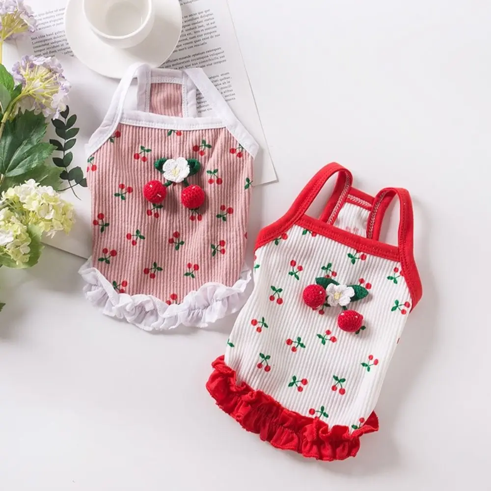 

Comfortable Cute Little Dog Summer Strap Soft Breathable Pet Clothes Fashion Dog Vest for Kittens Puppy