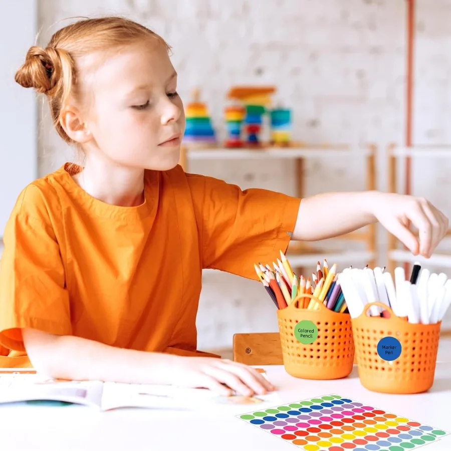 1600 قطعة من ملصقات النقاط الملونة المطبوعة 10 ملصقات أسعار دائرة الألوان 3/4 بوصة ملصقات ترميز الألوان المستديرة لتنظيم المكتب #6