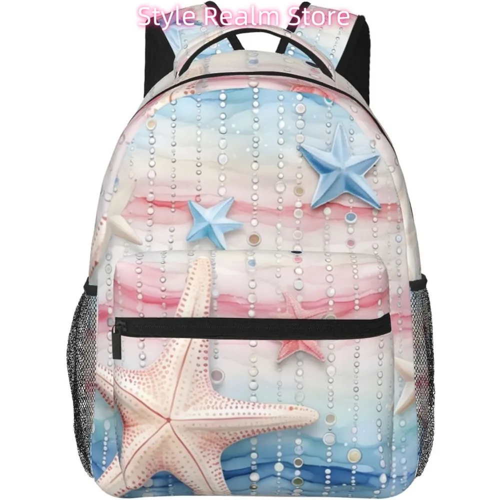 

Cute Starfish Lightweight Laptop Backpack Lightweight Multipurpose Travel Casual Daypack Unisex College Backapcks for Men Women