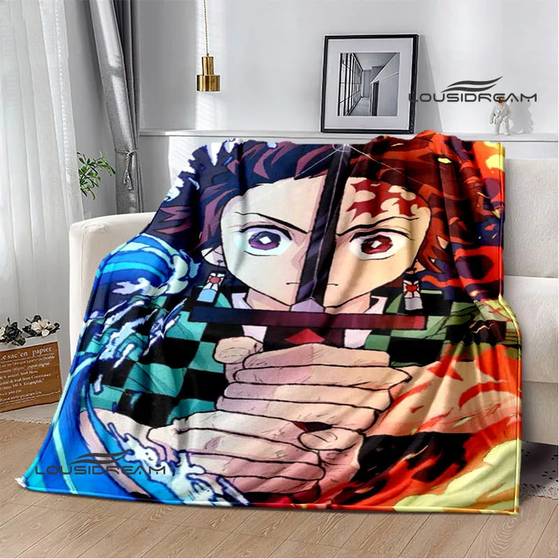 Demon Slayer Printed Blanket Kids Warm Blanket Flannel Soft and comfortable blanket picnic blanket Birthday Gift