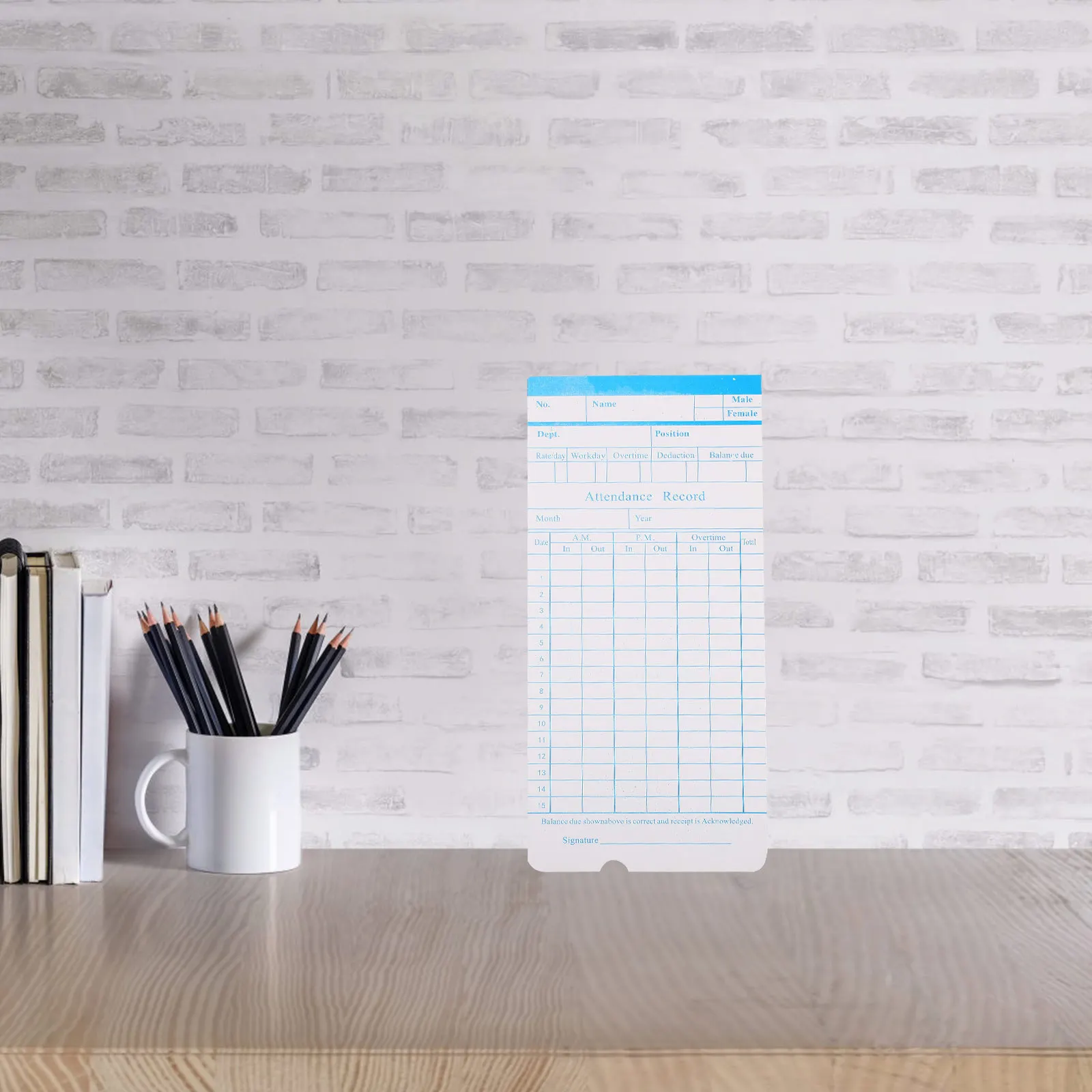 بطاقات الوقت الورقية على الوجهين لوازم الحضور للموظفين مكتب الحضور بطاقات الوقت أداة تتبع أسبوعية شهرية