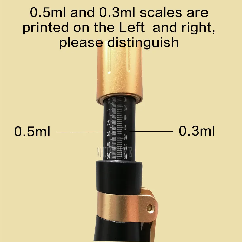Stylo Acide Hyaluronique à Pression Réglable, Atomiseur de Seringue, Déformation des Imperfections, Épaississement des Lèvres, 0.3 ml, 0.5ml