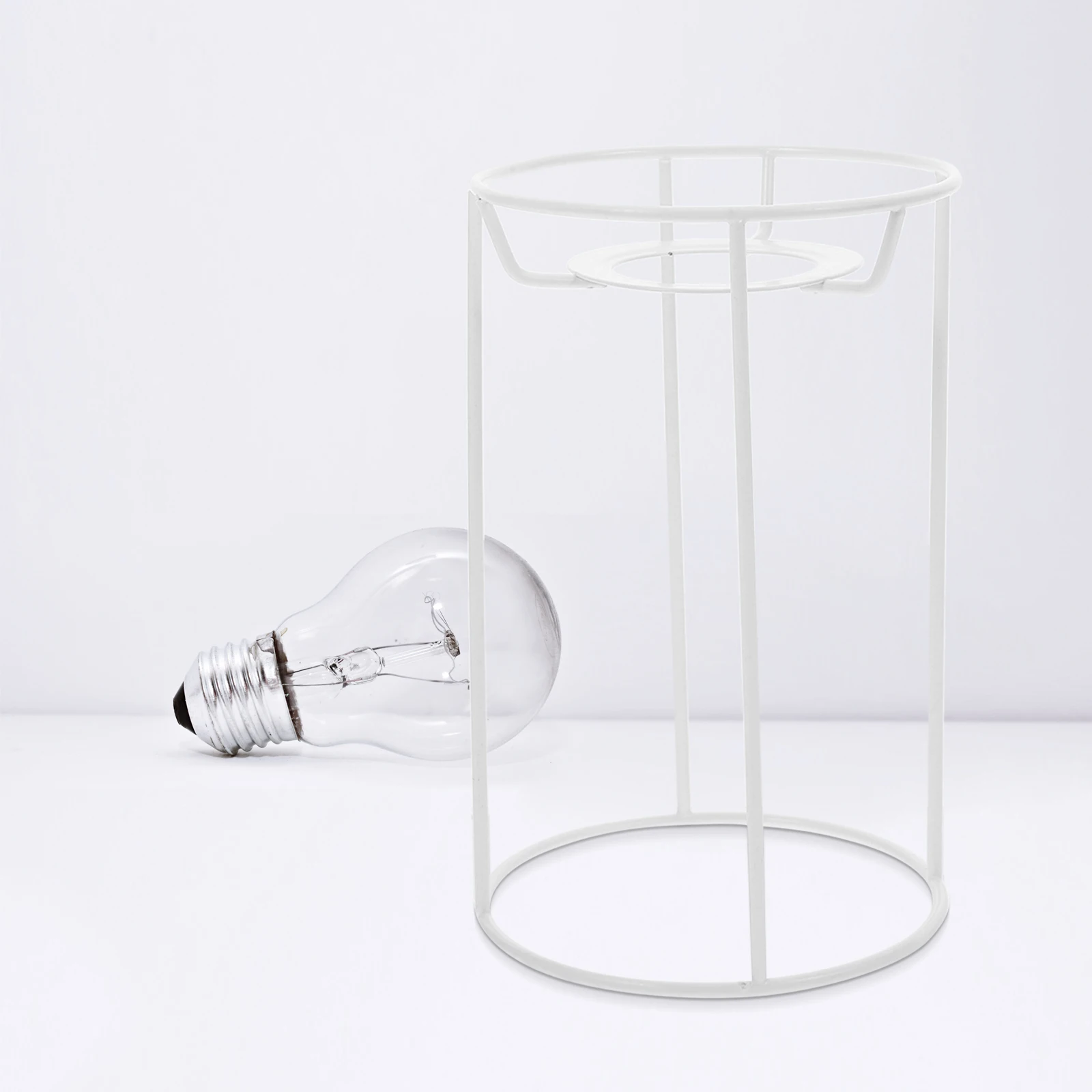 

Holder White Iron Wire Lampshade Frame E27 Socket For Diy Table Lamp Ceiling Light Vintage Industrial Style Metal