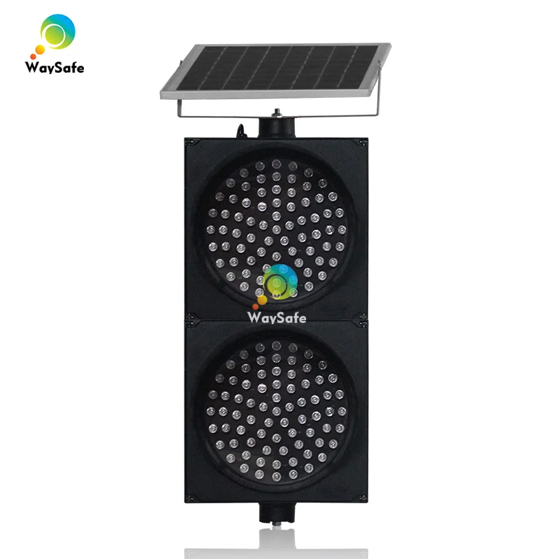 Slow Down Zebra Crossings with Ultra-high Brightness 300mm Yellow Two Unit Solar LED PC Flashing Light