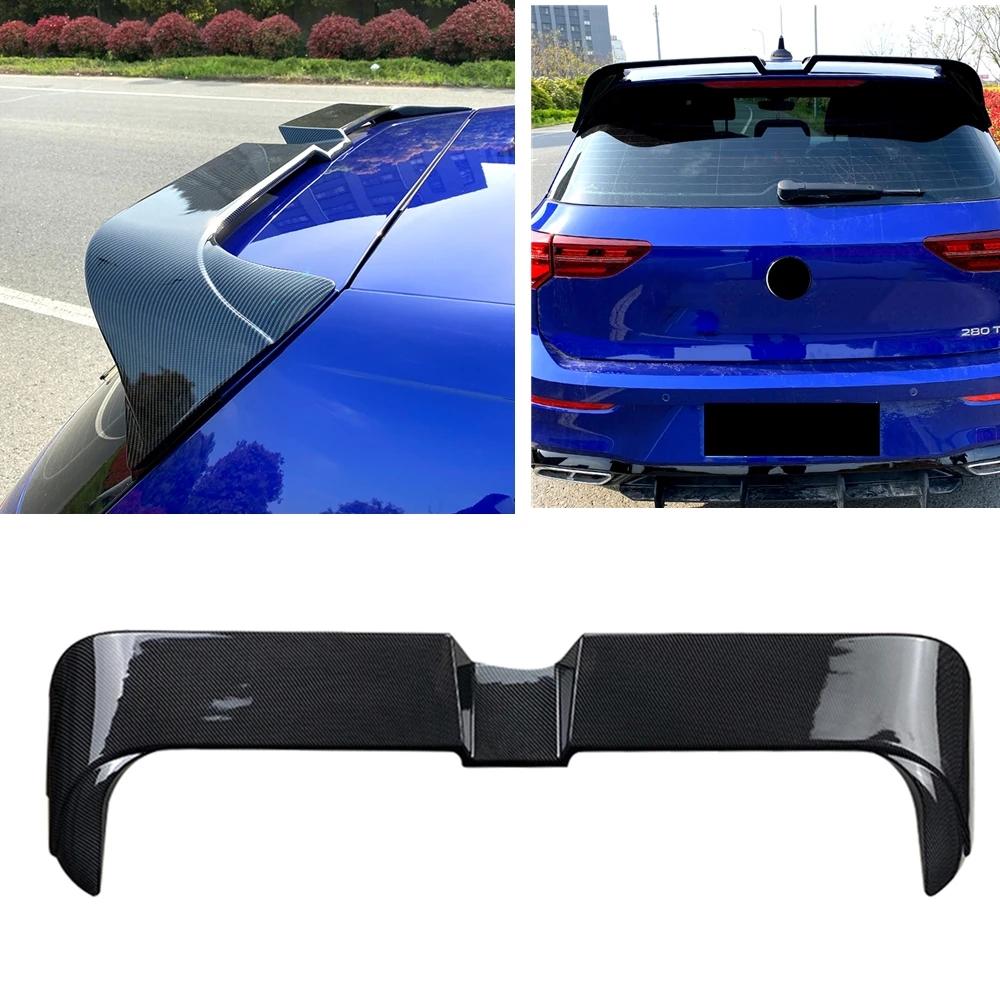 

For Volkswagen VW GOLF 8 MK8 2020-2021 Rear Roof Spoiler Wing Carbon Fiber Look/Gloss Black Tail Gate Window Trunk Splitter Lip