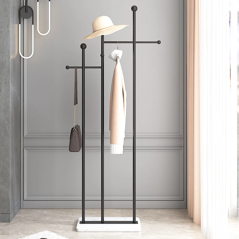 Nordic marble coat rack floor-to-ceiling bedroom entrance hanger household light luxury Internet celebrity clothes rack