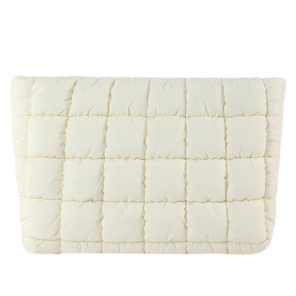 Bolsa de maquillaje acolchada con cremallera, organizador de maquillaje, bolsa de almacenamiento, estuche organizador de cosméticos de Color sólido para mujeres y niñas