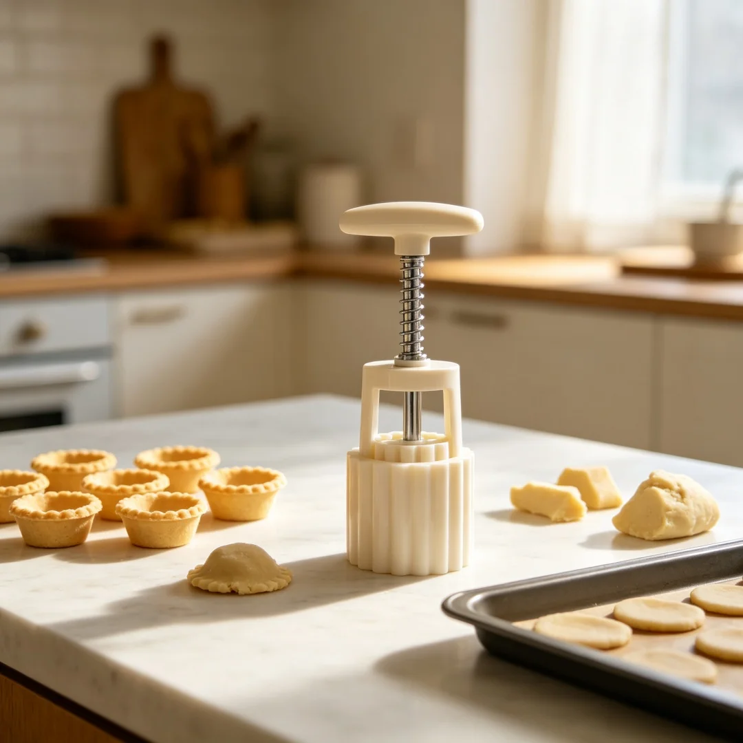 Manual Tart Shell Press Molder, Hand‑Operated Disc Tart & Egg Tart Skin Maker for Cookies and Coffee Desserts