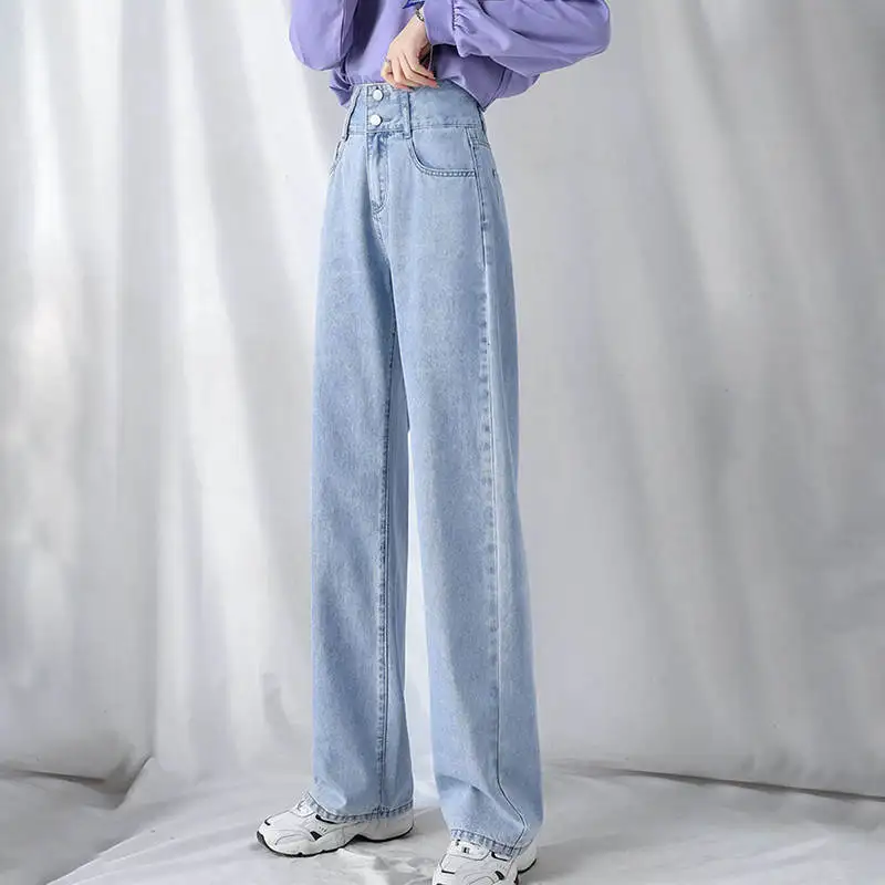 Spring Autumn Women Daily Cozy Clothing Set 2024 Korean Lady Fashion Stripe Vest White Loose Shirt Denim Pants Suit Jeans Outfit
