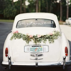 1pcs 57x8cm Wedding Car Decoration Stickers Just Married Supplies Removable Waterproof Window Bridal Party Honeymoon Vacation