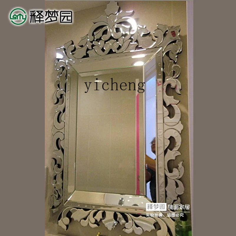 

ZZ Decorative Entrance Mirror Bathroom Fashion Makeup Mirror Square Hanging Mirror Furniture