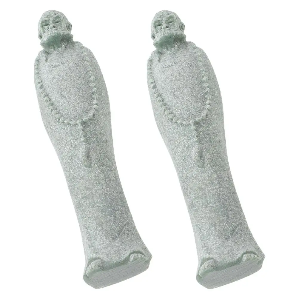 

2 Pcs Buddha Statue Ornament Home Decor Garden Decoration Figurine Desktop Light Grey Little Chinese Monk Sculpture