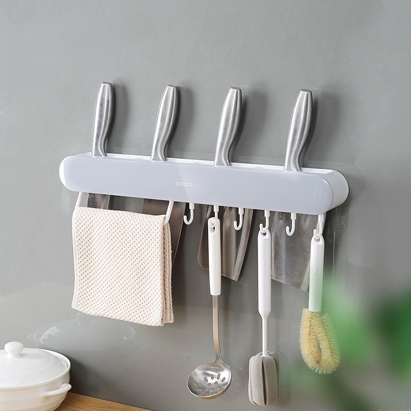 Chopsticks Hole Kitchen Sword Rack Multi-functional Storage Figurine Rack Wall Razor Cylinder Kitchen Storage Rack Hanging Rack