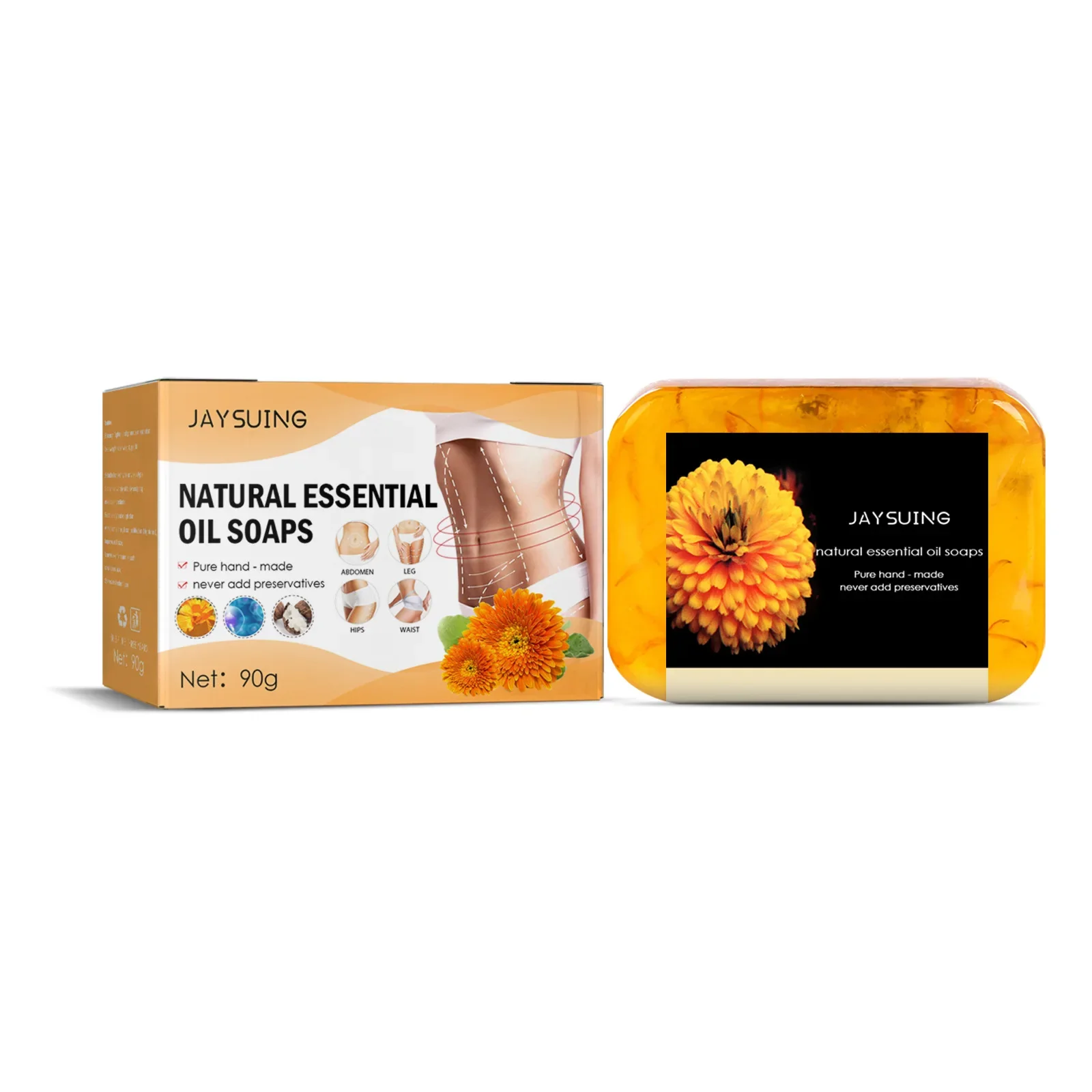 

Sdotter New Jaysuing Anti Cellulite Firming Soap Calendula Handmade Soap Moisturizing Firming Skin Slimming Fat Burning Waist Bo