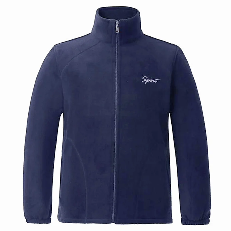 Winter-Polarfleece-Jacke, dick, warm, winddicht, mit durchgehendem Reißverschluss, mehreren Taschen, für den Außenbereich, Übergrößen-Jacken, Oberbekleidung – Detail 5