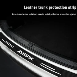 Car Rear Trunk Door Sill Bumper Guard Anti-Scratch Anti-Collision Protector Stickers for Mitsubishi ASX Logo Carbon Fiber Decal