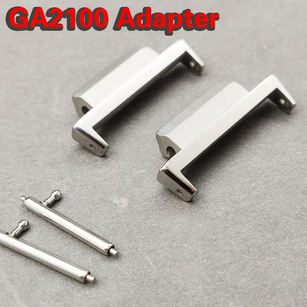 Adaptor baja tahan karat pita lebar 22mm untuk aksesori konektor Refit Casioak GA2100 GA-2100 GAB2100