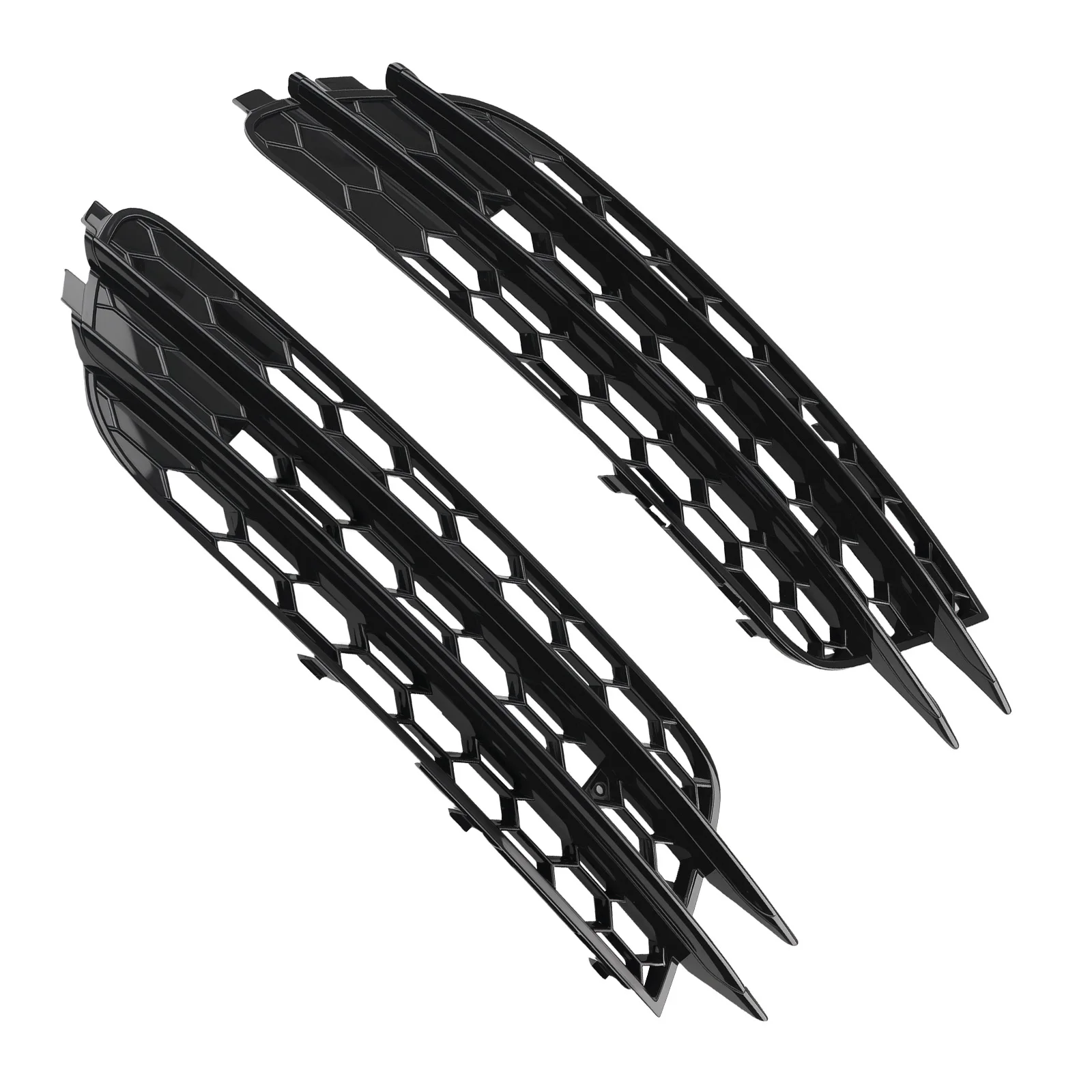Pair L＆R Front Bumper Fog Grille Cover for Audi A6 C7 2.0L 2.8L 3.0L 2012-2015