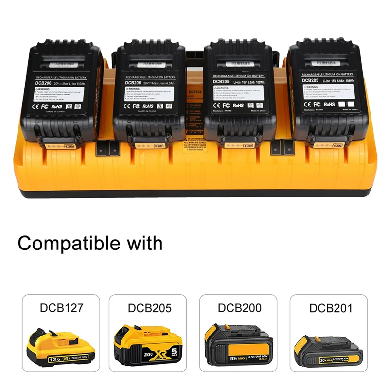 The New DCB104 Replacement For  Battery Charger,Charging For12v/20V Max Battery,DCB124 DCB126 DCB200 DCB205 DCB206 Durable