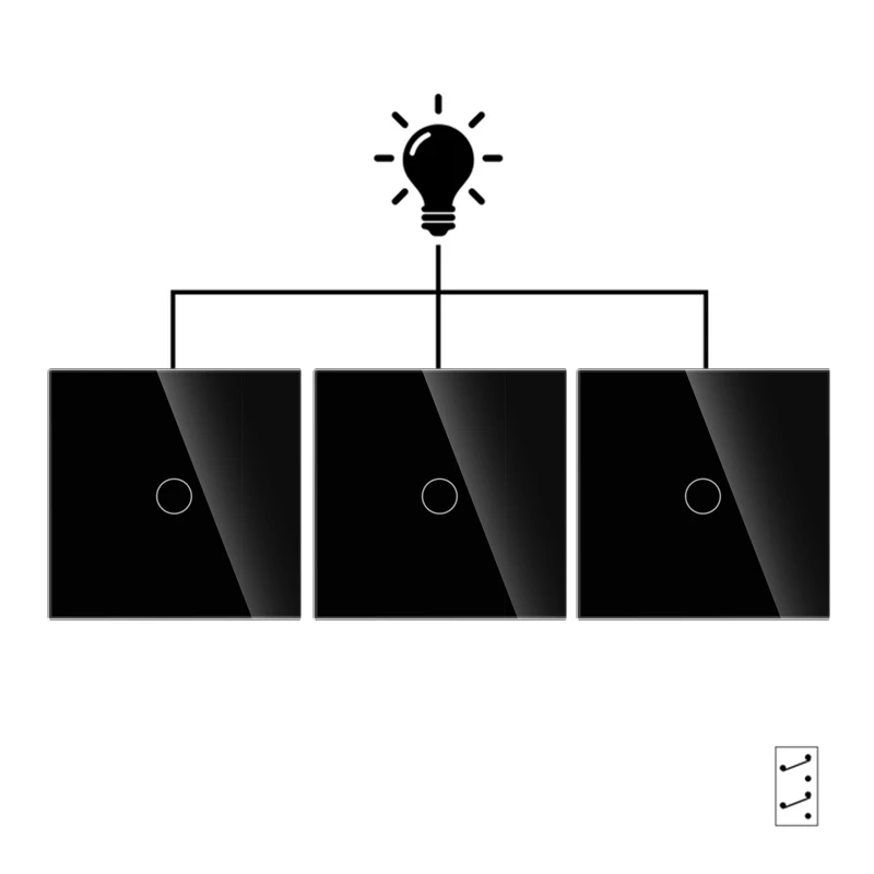 Imagem -04 - Bingoelec Gang Vias Interruptor da Escada Pcs ue Rússia Multi-controle de Luz Interruptores de Toque com Painel de Vidro Cristal Melhoria da Casa