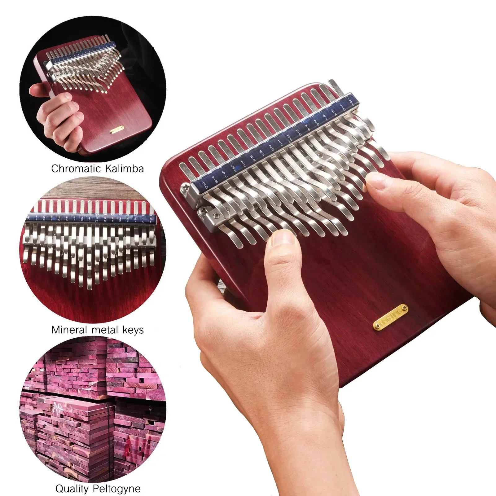 

Hooqu 34 Keys Kalimba Factory Wholesale Latest Design Style Kalimba 34 Keys New Structure Design Finger Piano