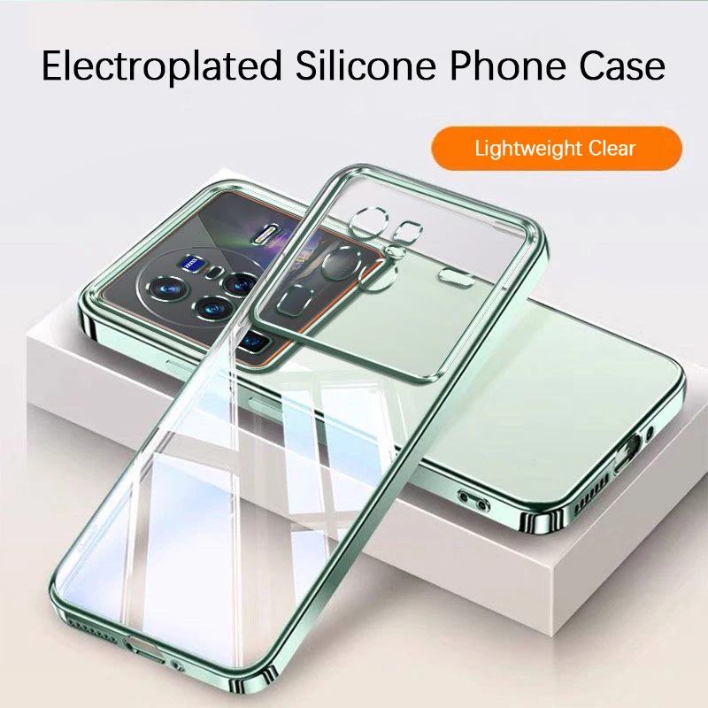 

Thin Plating Phone Case for vivo X80 Pro X80Pro 5G Clear Shockproof Silicone Soft Luxury Original Camera Protection Bumper Cover