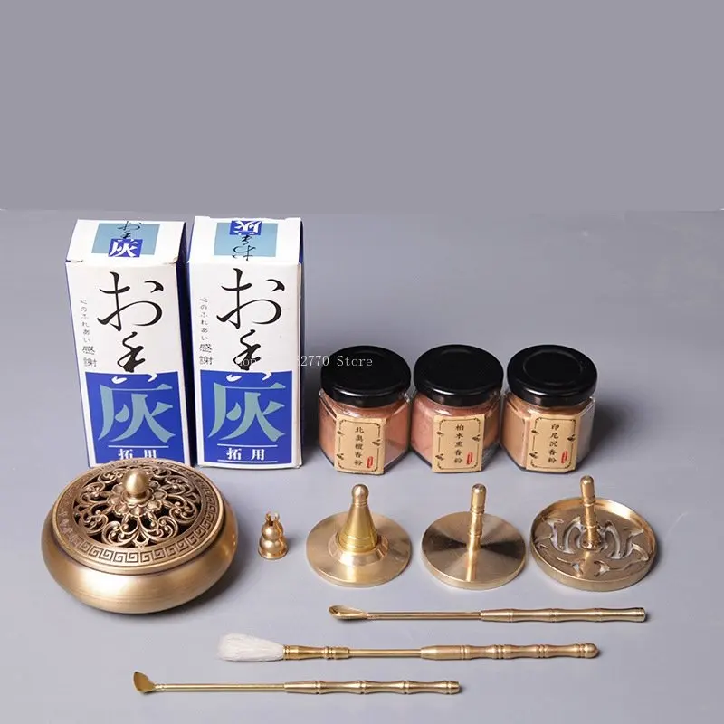 Incense Set 12-piece DIY Incense Printing Sandalwood Powder Agarwood Powder Incense Burner Shovel Incense Making Tool Supplies