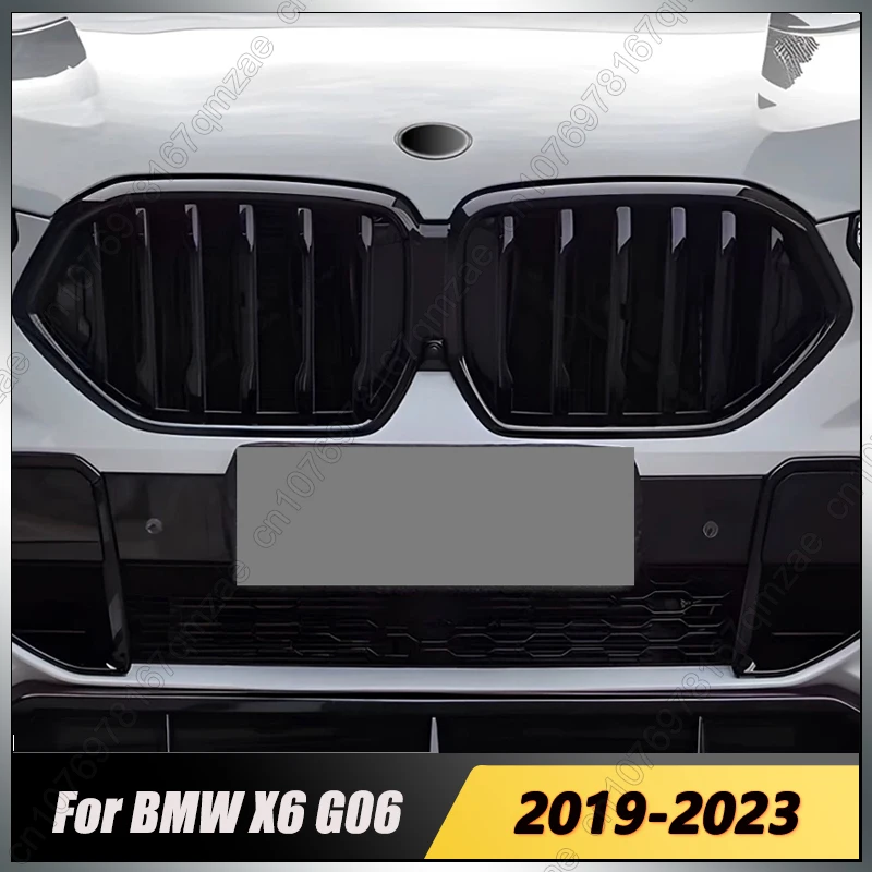 

Car Front Kidney Grill Grilles Single/Dual Gloss Black For BMW X6 Series G06 2019-2023 Front Bumper Grill Tuning Replacement