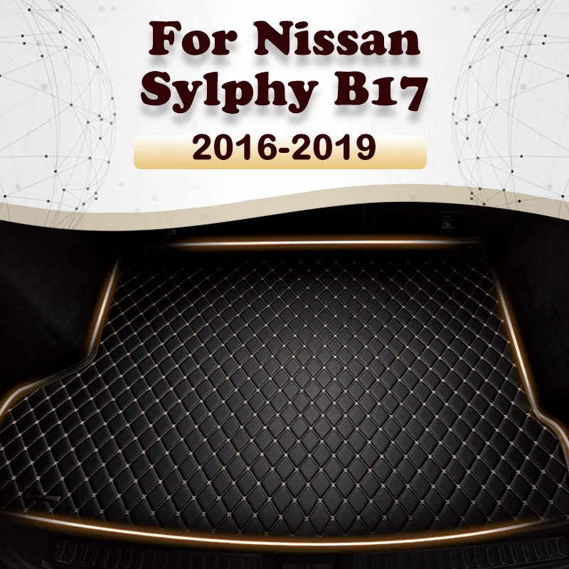 Car Trunk Mat For Nissan Sylphy B17 2012-2022 21 20 19 18 17 16 15 14 13 Custom Car Accessories Auto Interior Decoration