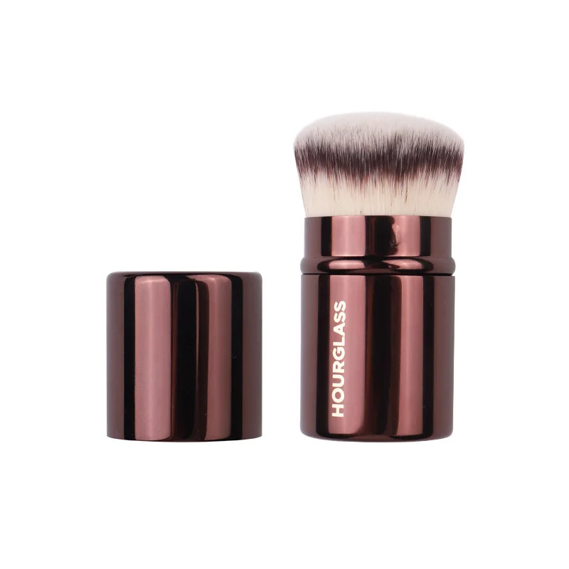 Hourglass Vegan Makeup Brushes-021Short Handle Scalable Powder Foundation Brush Synthetic Hair Cruelty Free luxury Makeup Tools