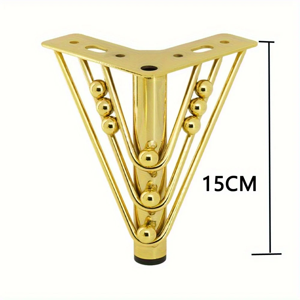 4 Stück 15 cm 6 Zoll Möbelbeine Möbeltischfüße, robuste Metall-Couchtischbeine für Sofa, Kommode, Schrank