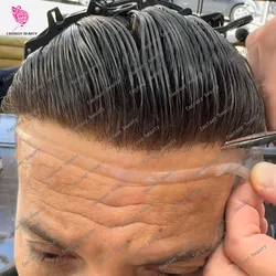 Invisible Hairline Q6 Durable Lace Front Toupee Black Blonde Brown Grey 1B80 Human Hair Wigs Swiss Lace&PU Capillary Prosthesis