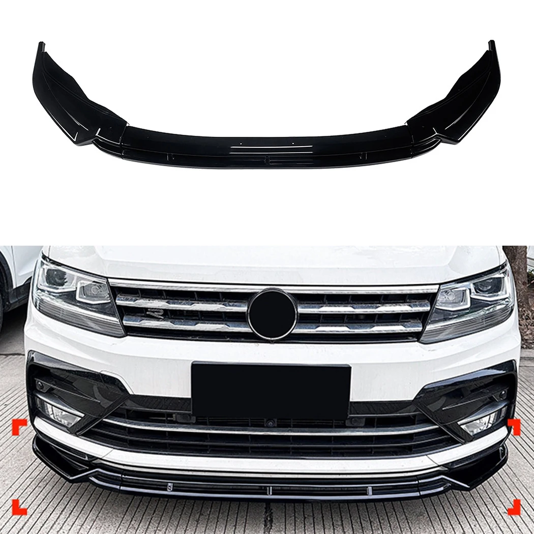 Car Front Bumper Lip Spoiler Diffuser Splitters Body Kit Aprons Cover Guard Trim For Volkswagen Tiguan MK2 Rline 2017-2020