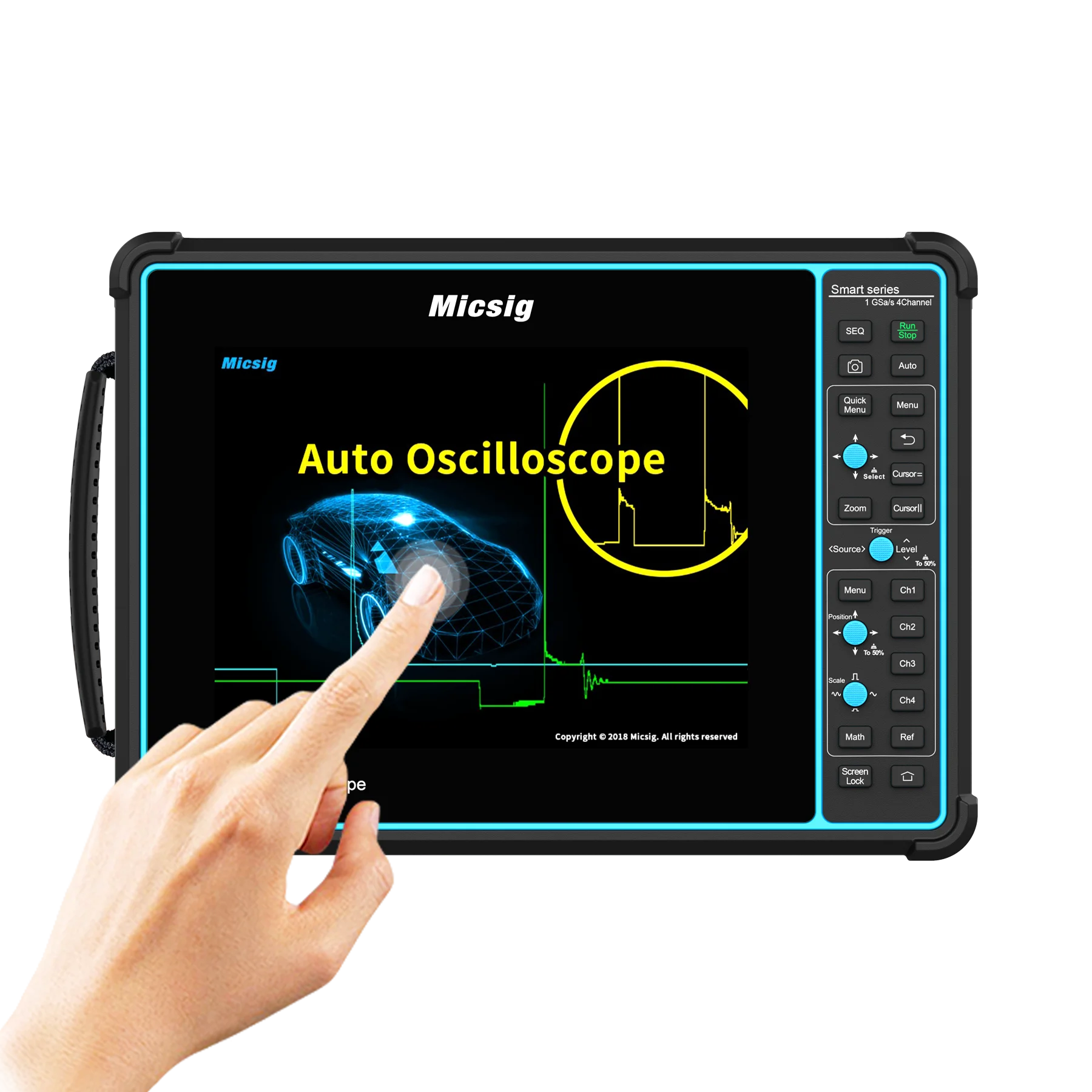 Micsig Tablet Digital Oscilloscope SATO1004 Handheld Touch Screen Oscilloscope Multimeter Portable Storage 4 Channel 100Mhz