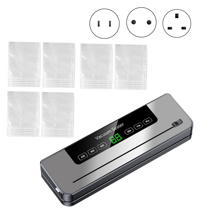 Multi-Functional Food Sealer With Cutter Can Vacuum Sealer For Dry Wet Food Storage 30 Pcs Bags Included EU Plug