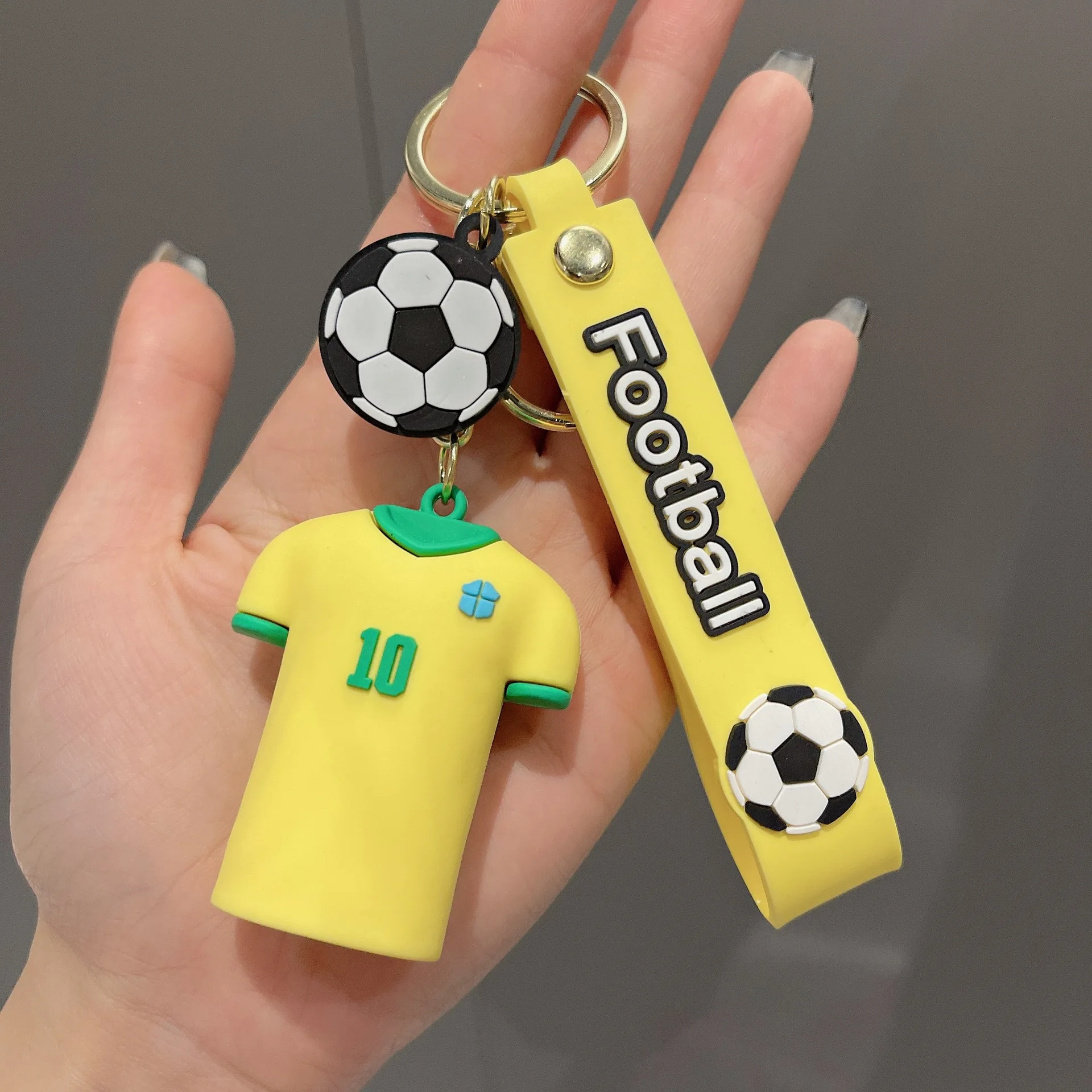 World Cup Soccer Jerseys Fashion Creative Trends Pvc Football Clothing Pendant Car Key Chain Boys Schoolbag Men And Women Gifts