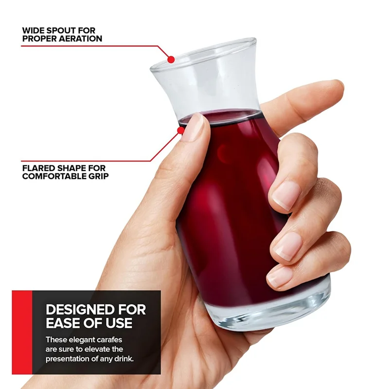 

【Berserkk】Glass Wine Carafe,6 Oz Small Carafe For Wine, Tasting, Champagne,, Glass Wine Carafe Decanter For Individual Pours 12P
