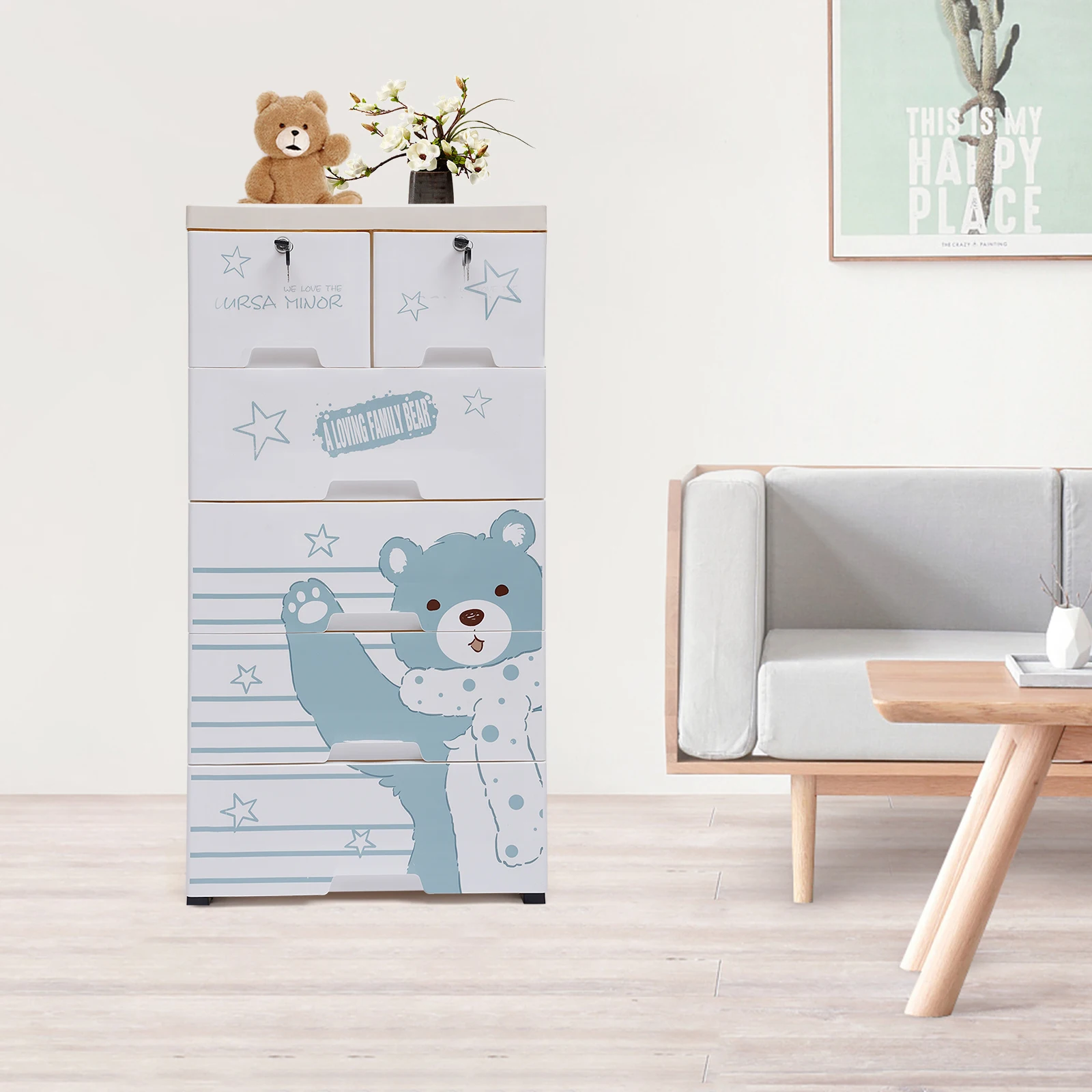[Storage Cabinet] 6-Drawer Storage Cabinet - for Clothes, Playroom & Bedroom - Large Capacity Organizer
