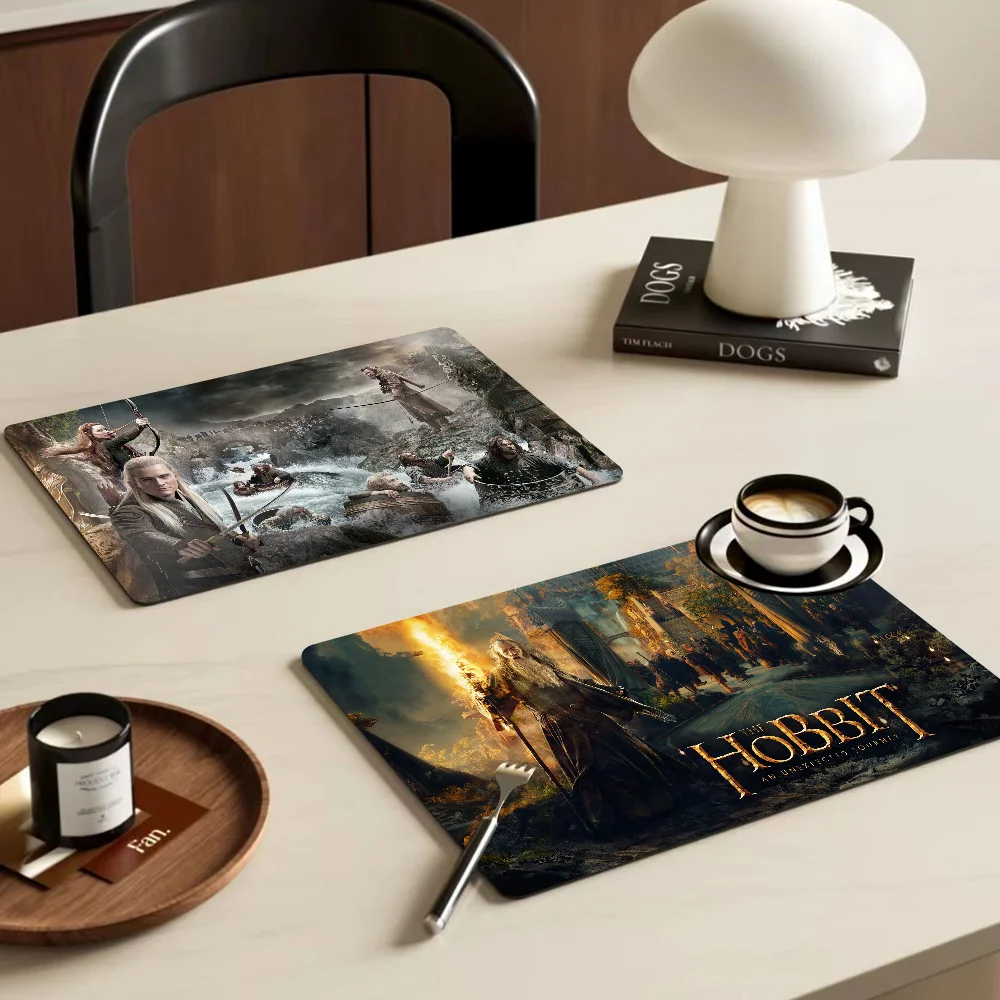 The Hobbit Lord of The Rings Kitchen Countertop Draining Mat Absorbent Mat Desktop Drying Mat Coasters Washable Tea Table Pad