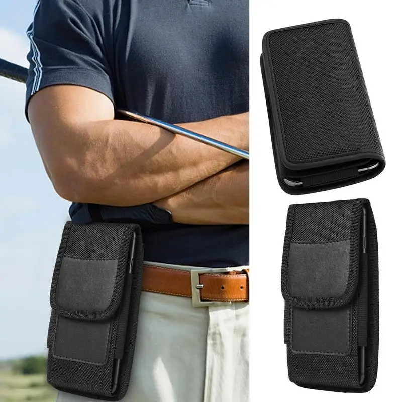 Vertical Nylon Cell Phone Belt Clip Holster Pouch Buckle Wallet Card Holder Case Cover For 4.0inch-6.7inch Phone