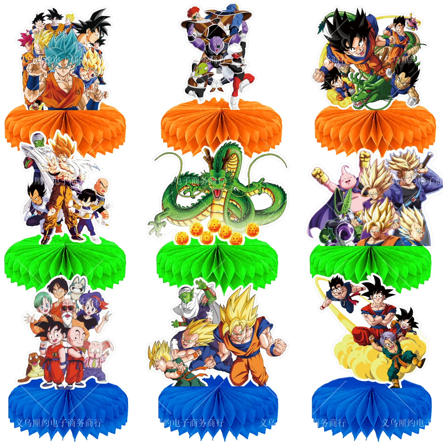 Dragon Ball Themen-Wabendekoration für den Schreibtisch, DIY Dragon Ball Geburtstagsparty Tischdekoration, Kinder- und Babyparty-Zubehör