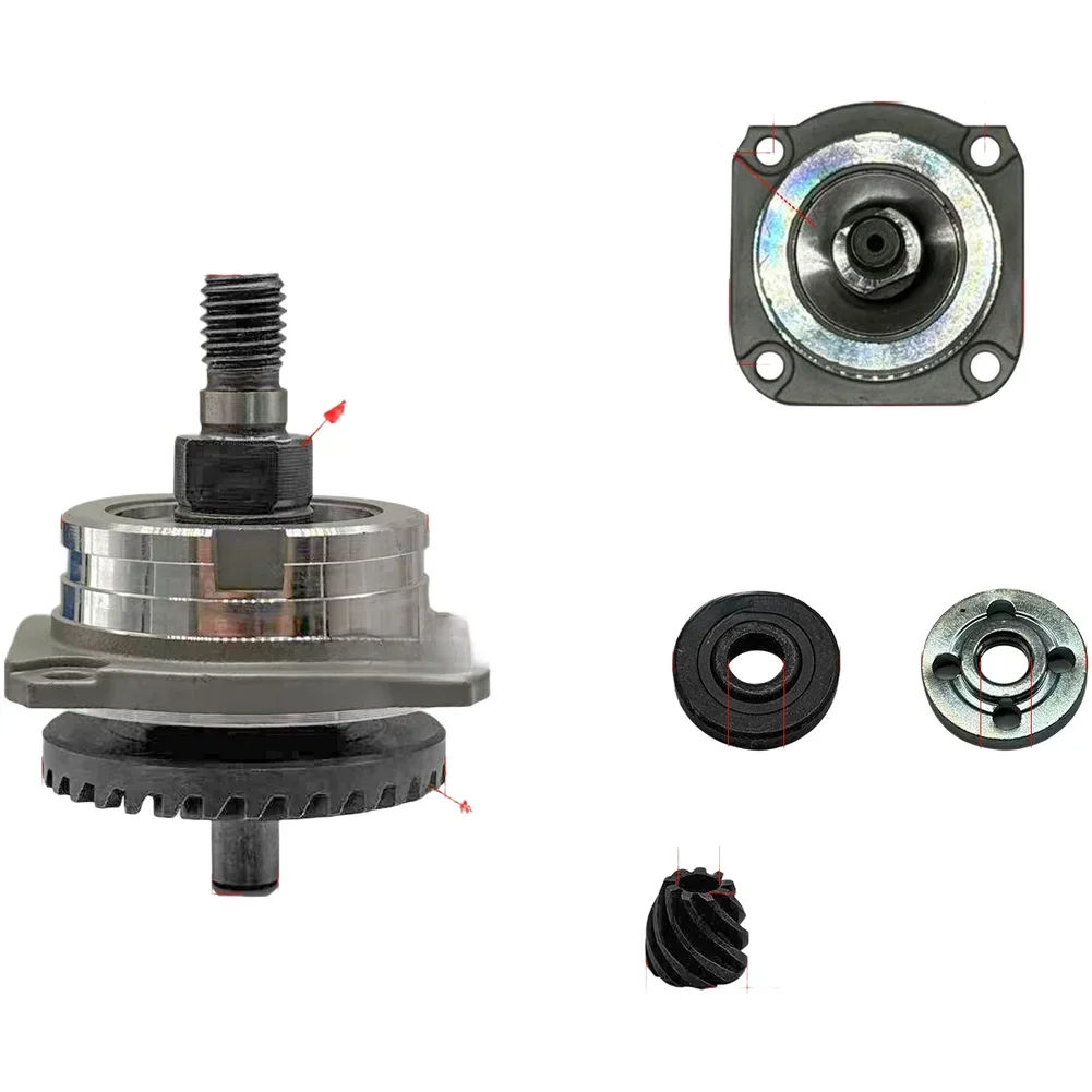 1set FF03 100A Angle Grinder Gear Assembly 32 Teeth Spiral Gear With Dust Cover Power Tools Replacement ABS Gear Assembly