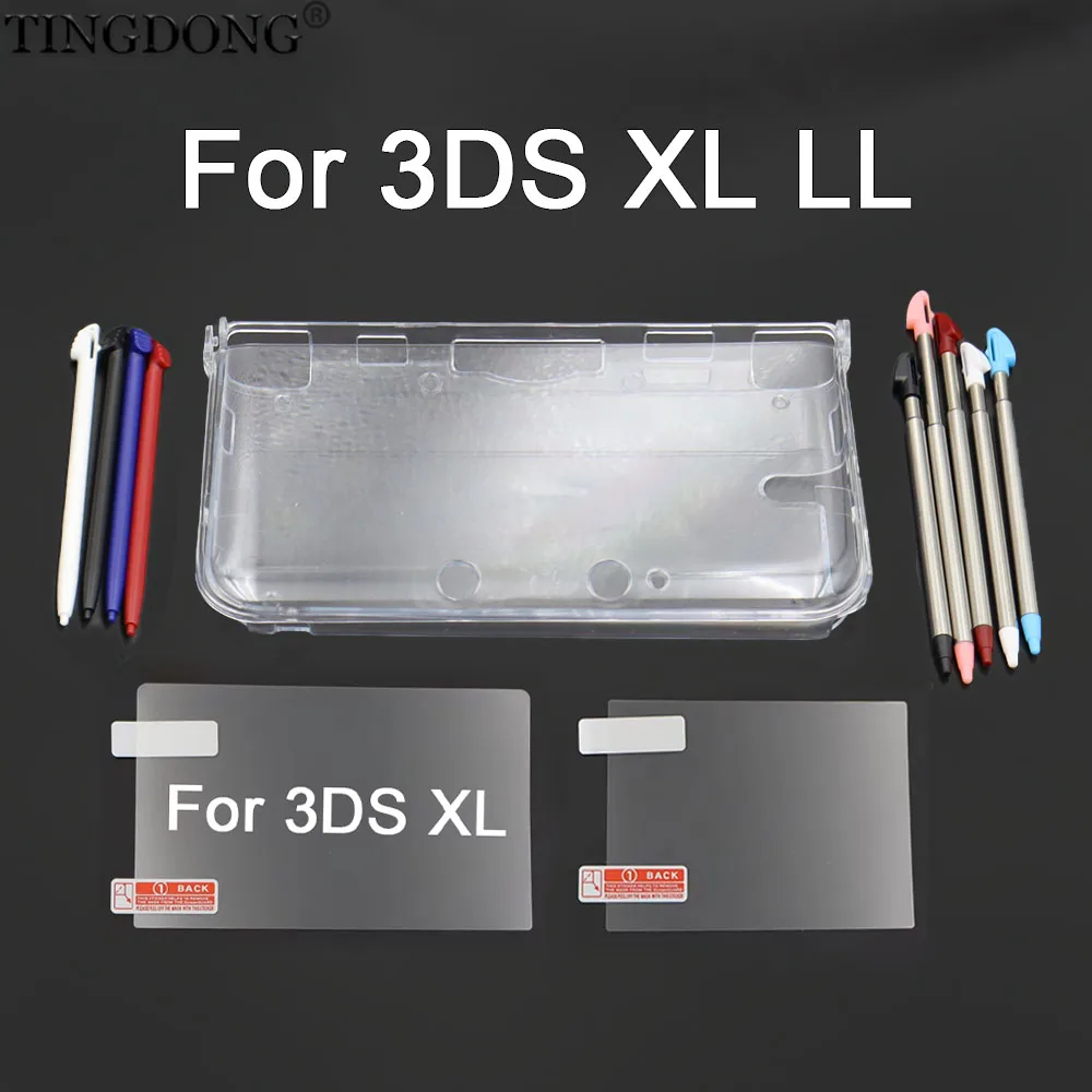 Image of Für 3DS XL/LL geteilte transparente Schutzhülle, Kunststoff-Schutzfolie, Kunststoff-/dehnbarer Metall-Touchpen