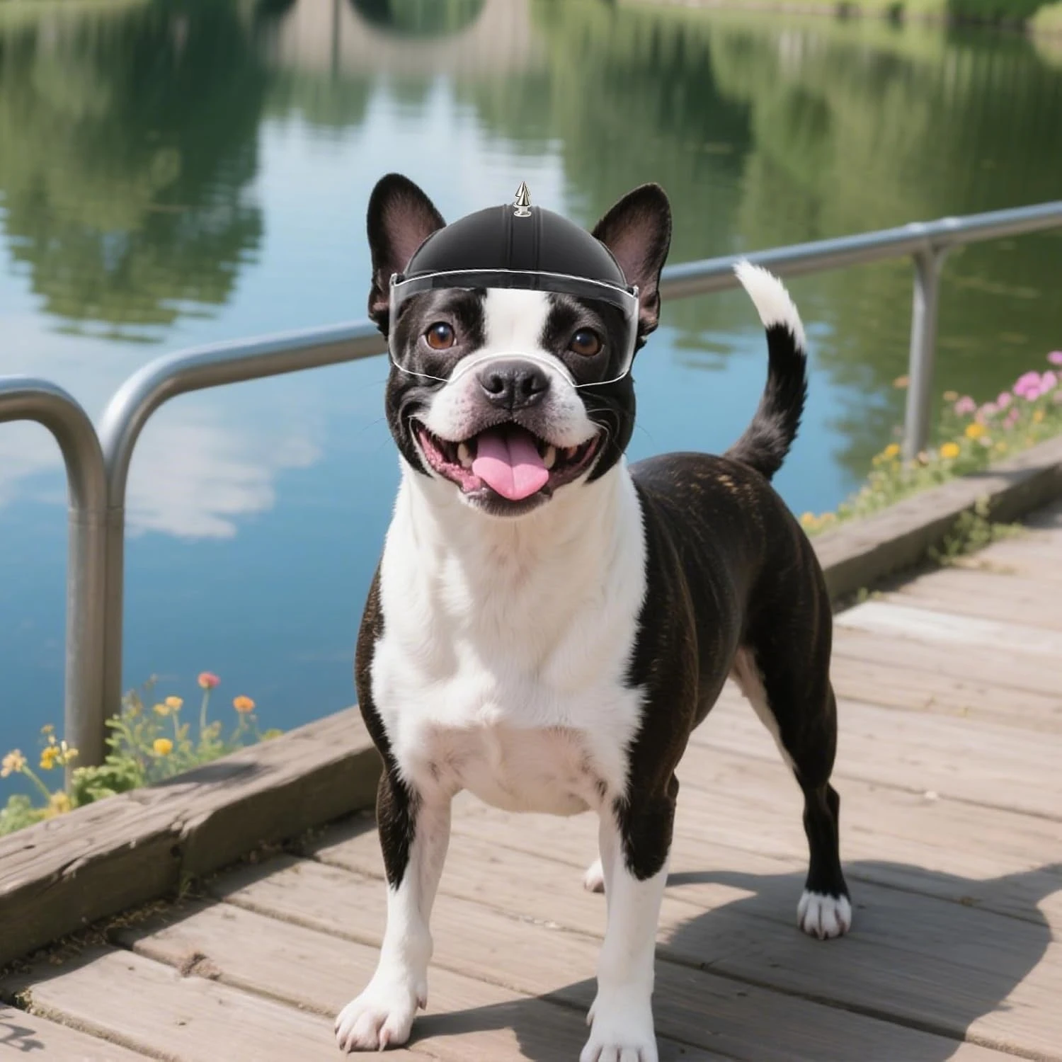 

Шлем для собак Hamaileon, мотоциклетный шлем для маленьких пород, козырек от падения для езды на велосипеде на открытом воздухе, ветрозащитная шапка для домашних животных с отверстием для ушей