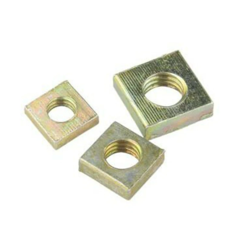 100/200/400pcs M3 M4 M5 M6 Color Zinc Plated Square Nuts Without Bevel Block Square Quadrangle Galvanized Pressed Nuts
