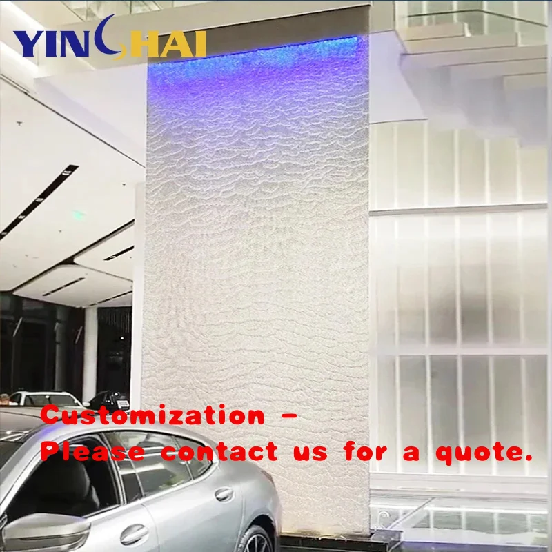 custom.Modern Stainless Steel Mesh Curtain Wall Waterfall Restaurant Hotel Indoor Outdoor Feature Decoration RGB LED