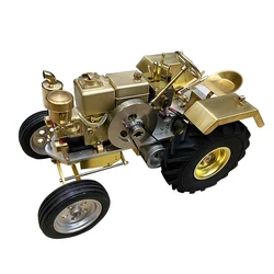 Brass Steam Engine Model Four-wheel Engine Model Power Group Creative Gift