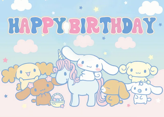 صورة كرتونية سينامورول صورة خلفية اليشم الكلب الفتيات حفلة عيد ميلاد راية التصوير خلفية كشك الدعائم الديكور هدية #4